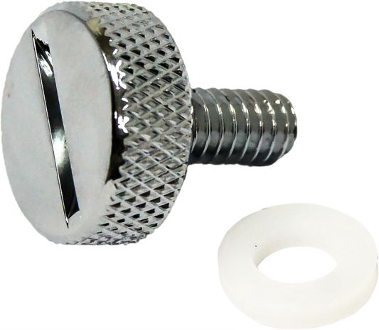 Harddrive Quarter Turn Thumb Screw 1/4-20 Chrome  Alpine White