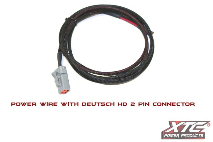 Xtc Power Products 6' 14 Ga. Power Wire To Hd 2 Pin Deustch Dtp06-2s  Acid Concrete