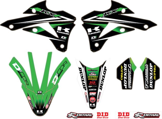 D-cor 2014 Monster Energy Kawasaki Team Green Graphics/trim Kit  Acid Concrete