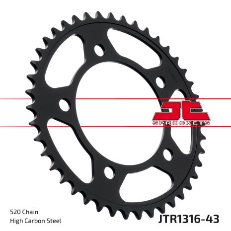 Jt Rear Sprocket Steel 43t-520 Honda  Acid Concrete