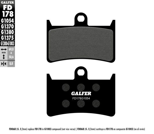 Galfer Brake Pads Semi Metallic Fd178g1054  Acid Concrete