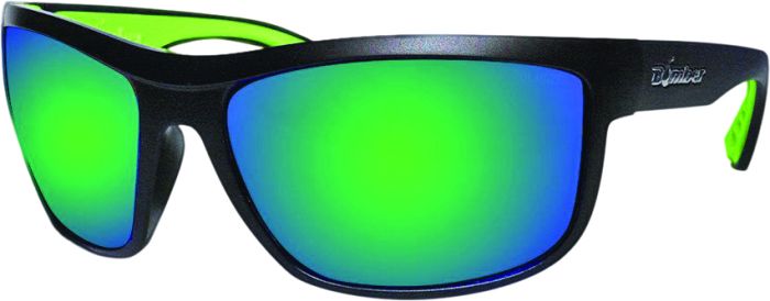 Bomber Hub Bomb Eyewear Matte Black W/green Mirror Lens  Matte Black