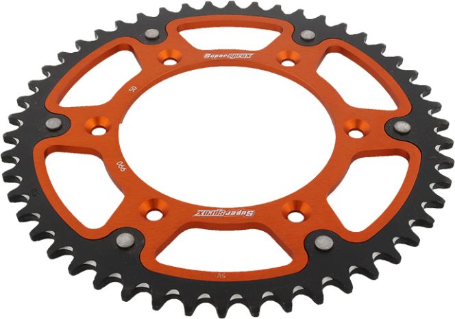 Supersprox Rear Stealth Sprocket Alu/stl 50t-520 Org Husaberg/husq/ktm  Orange