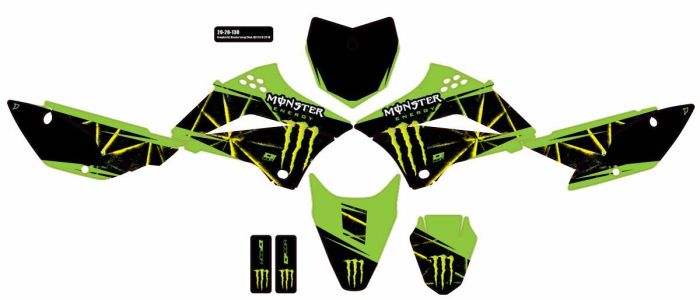 D-cor Cmplt Kit Monster Energy Slash Black Bg  Black