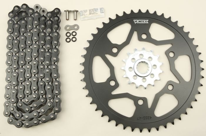 Vortex Sprocket/chain Kit Stl/stl 15/47t Sil Sx3 520-114l Blk  Black