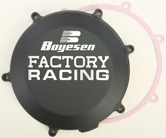 Boyesen Motorcycle Clutch Cover Black  Black