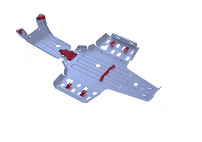 Rival Powersports Usa Central Skid Plate Alloy  Acid Concrete