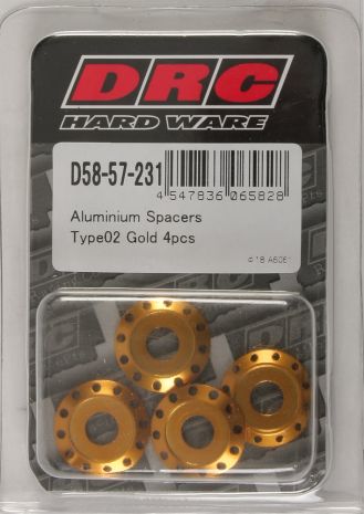 Drc Aluminum Spacers Type 2 Gold M6x12mm 4/pk  Gold