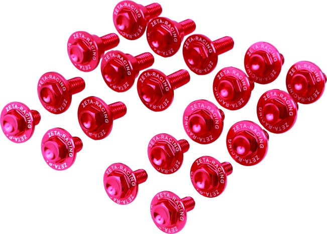 Zeta Aluminum Bolt Kit Red