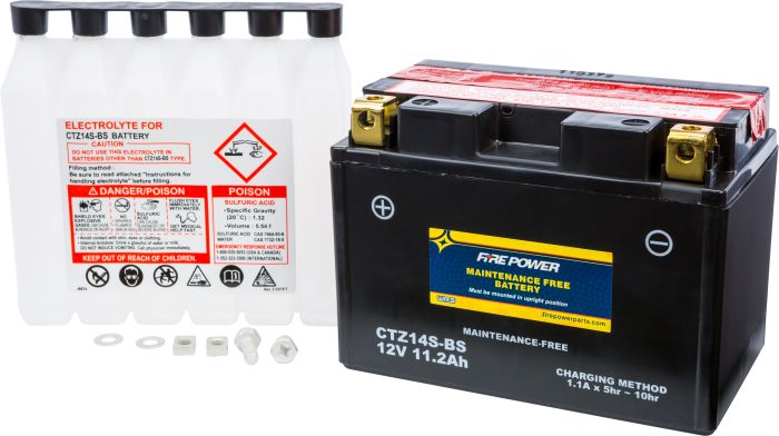 Fire Power Battery Ctz14s-bs Maintenance Free  Acid Concrete