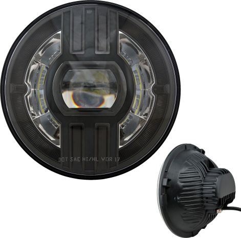 Cyron Headlight 7" Beast 2 Pitch Black W/driving Light  Black