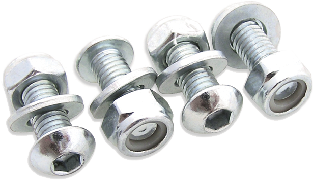 License Plate Bolts/nuts Zinc Plated Steel 4/pk  Acid Concrete