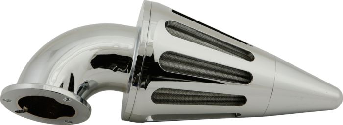 Harddrive Ram Air Filter Coned Chrome 4.5"x12"  Alpine White