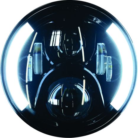 Pathfinder High Definition 7" Led Headlig Partial Halo Black  Black