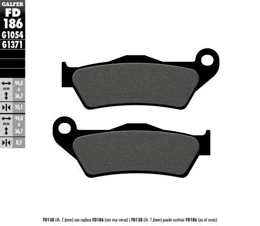 Galfer Brake Pads Semi Metallic Fd186g1054  Acid Concrete