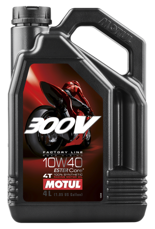 Motul 300v 4t Competition Synthetic Oil 10w40 4-liter  Alpine White