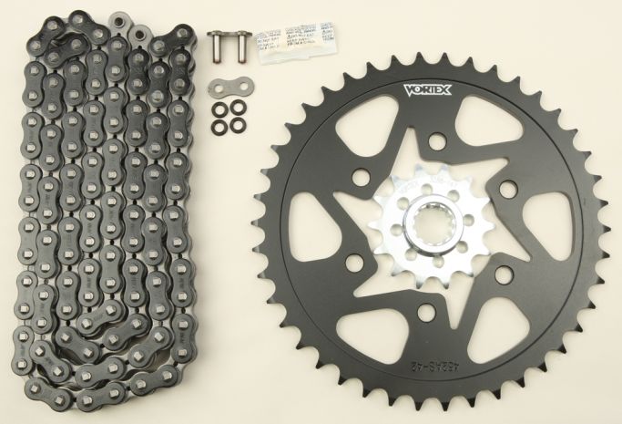 Vortex Sprocket/chain Kit Stl/stl 14/42t Sil Sx3 520-108l Blk  Black