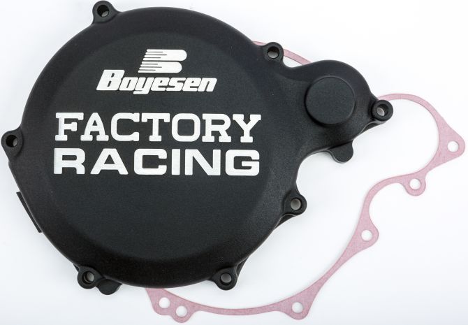 Boyesen Factory Racing Clutch Cover Black  Black