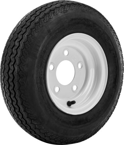 Trailer Tire & Standard Steel Wheel Assembly  White