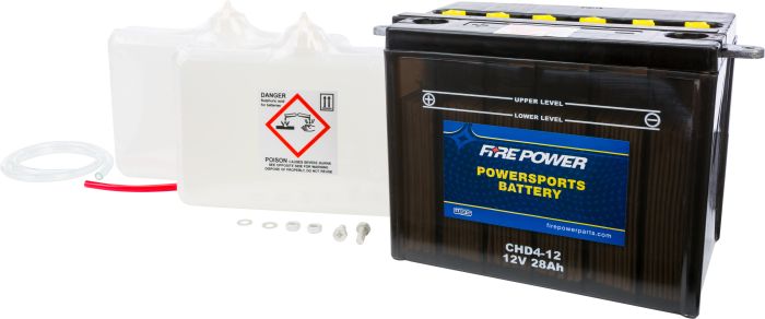 Fire Power Battery W/acid Chd4-12 12v  Acid Concrete